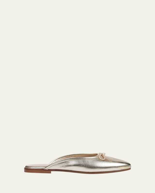 Poesia Metallic Leather Ballerina Mules
